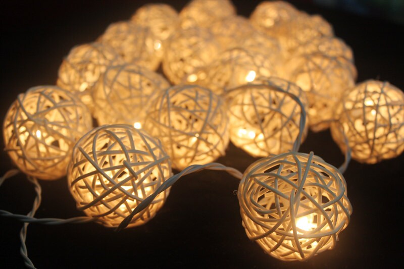 35 LED blanco rota bola cadena de luces para decoración del | Etsy