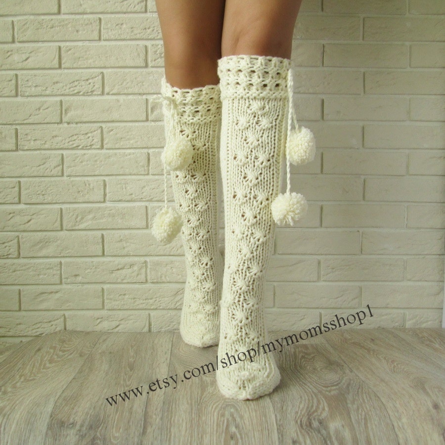 womens cream socks