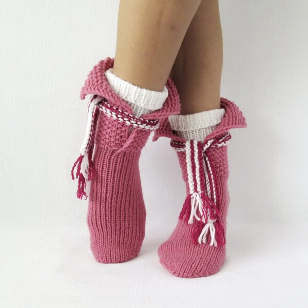 Winter socks & scarf. Valentines gifts. Women's socks Rustic wool socks Organic socks Birthday  gift Ideas.