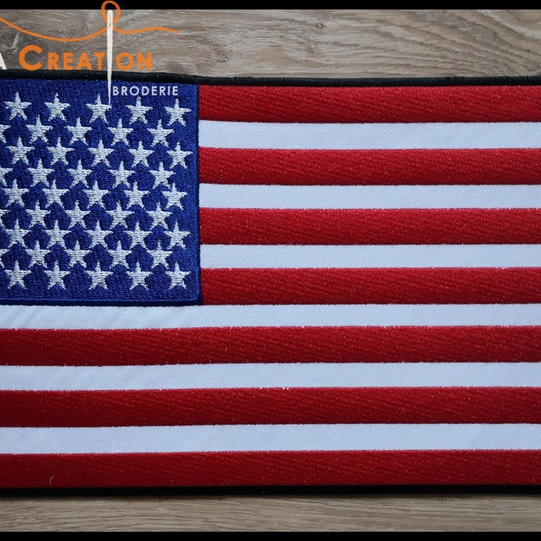 Très grand Écusson thermocollant USA drapeau Américain 25cm