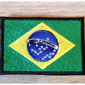 Iron-on patch, sew-on or glue-on patch Brazil/Brazilian flag