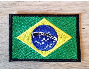 Fusible patch, parches para coser o pegar bandera Brasil brasileño