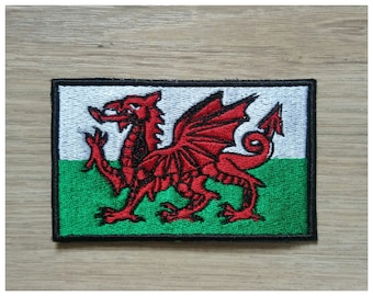 Patch, patch, stoffen vlag Wales 10 cm breed