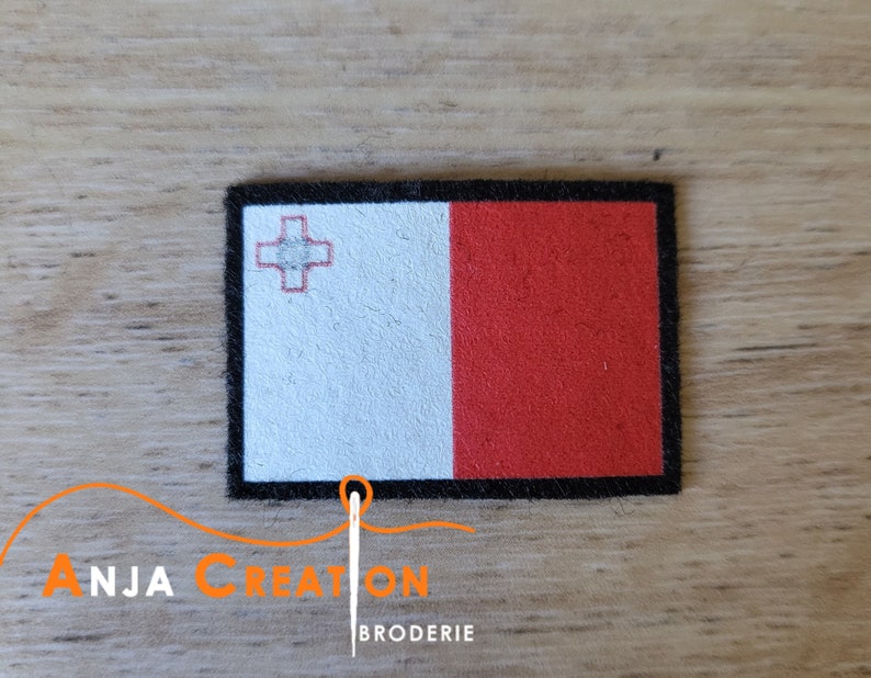 Small Patch Patch Printed Maltese Maltese Flag Iron-on Made in France Personalization Customization 3cm image 2