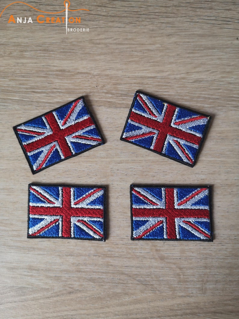 Écusson drapeau Anglais Union jack Thermocollant 4,5cm sur 3 cm image 1