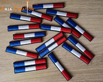 3D patch badge France flag relief iron-on 65mm X 10mm iron-on Made in France Personalization Customization of caps