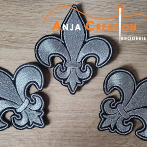 Parche termoadhesivo de flor de lis bordado, fabricado en Francia, personalización, reparación, colección, emblema del Reino Real