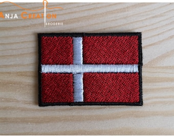 Écusson thermocollant, patch à coudre ou à coller Drapeau Danemark