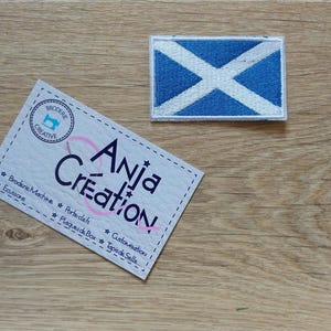 Heat adhesive badge, sewing or gluing patch Scottish flag 6 cm wide by 3.7 cm high