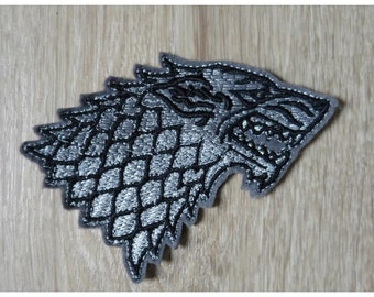 Patch / écusson Loup Stark Game Of Thrones 10cm de large