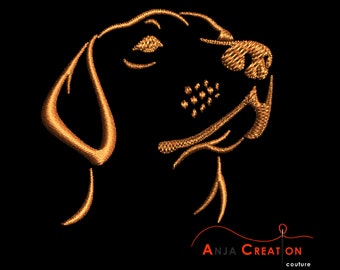 Labrador cane testa ricamo Design, digitalizzazione, file di ricamo