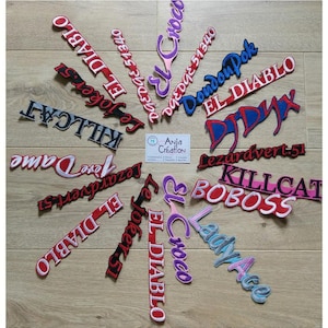 Insignia Letras Nombre de pila de 36cm para coser a pegamento o pegamento térmico