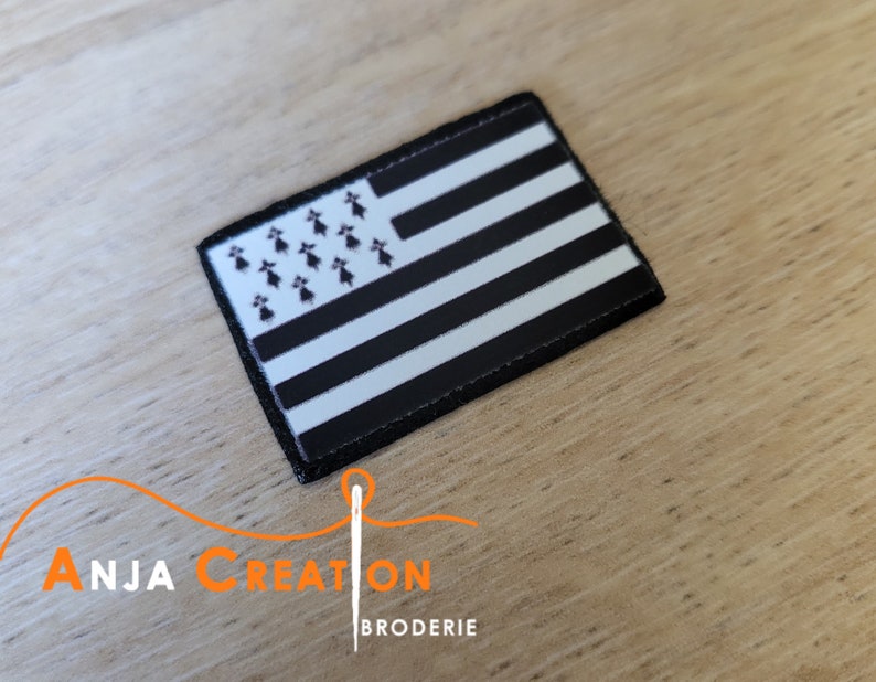 Petit Ecusson patch Drapeau Bretagne Breton thermocollant Made in France Personnalisation Customisation 3cm image 4