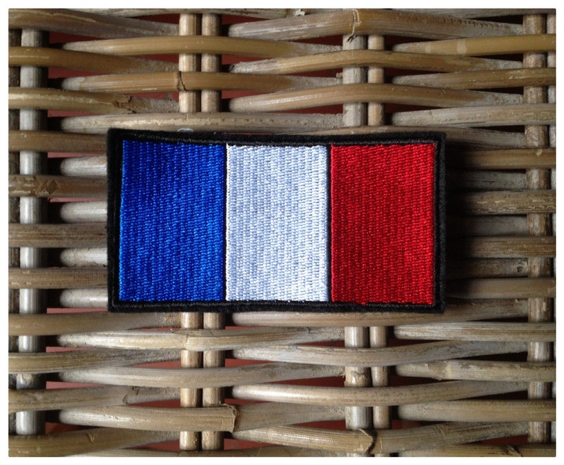 Écusson patch à coudre ou à coller Drapeau Français 4cm de large image 1