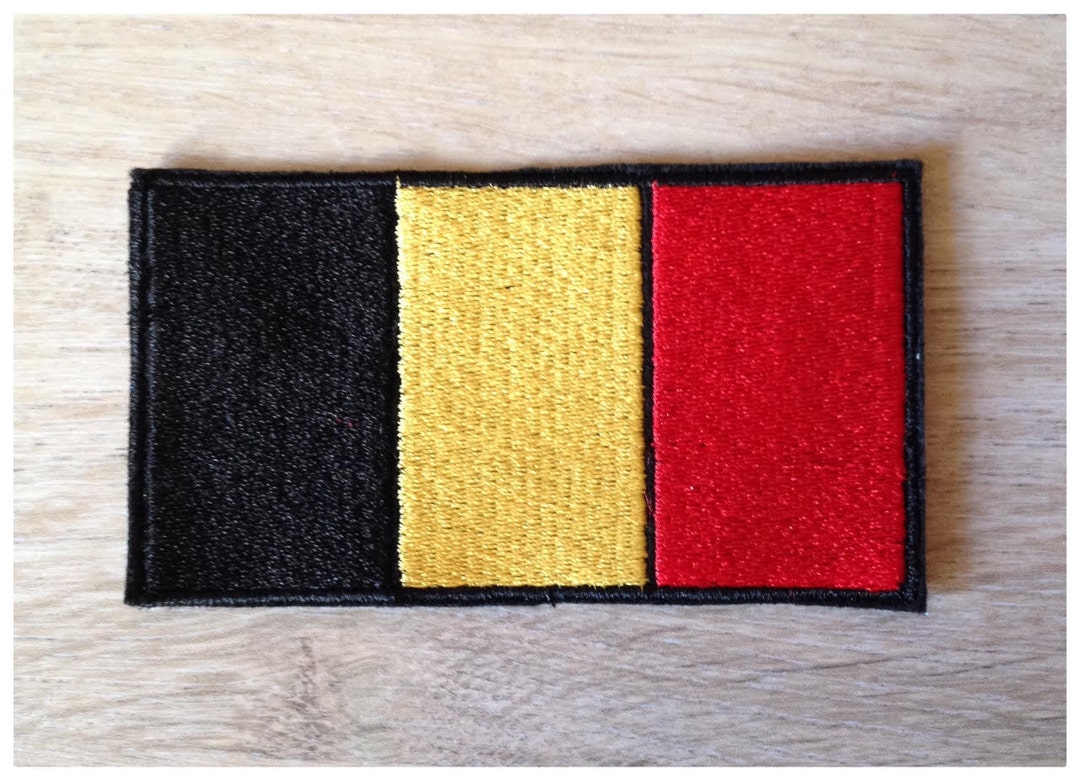 Patch Broderie Belgique - Drapeau Belge 70x45 Mm à Coudre Ou Thermocoller, Pour Vêtement Ou Sac