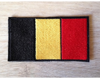 Thermoklevende patch, naai- of lijmpleister Belgische vlag België 10 cm