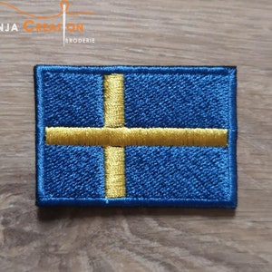 Écusson thermocollant, patch à coudre ou à coller Drapeau Suede 5cm image 3