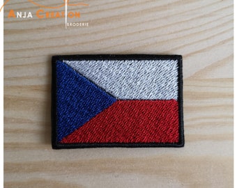 Écusson thermocollant, patch à coudre ou à coller Drapeau République Tchéque/czech republic/Czechia/Tchéquie