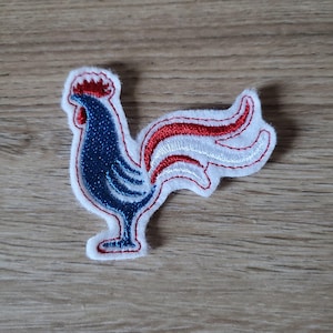 Piccola toppa raffigurante un gallo francese, Francia, Cocorico, 5 cm, supporto termoadesivo
