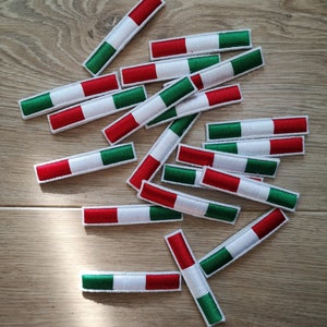 3D Italy flag relief iron-on patch badge 65mm X 10mm iron-on Made in France Personalization Customization of caps