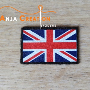 Small printed patch United Kingdom Flag Union Jack iron-on patch Made in France Personalization Customization 3cm image 3