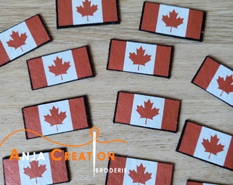 Petit Ecusson patch Drapeau Canada Canadien thermocollant Made in France Personnalisation Customisation 3cm Voyage Réparation Collection