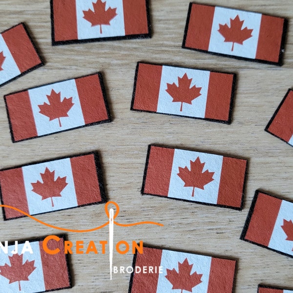 Petit Ecusson patch Drapeau Canada Canadien thermocollant Made in France Personnalisation Customisation 3cm Voyage Réparation Collection