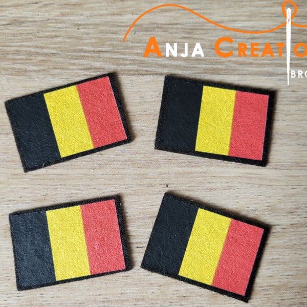 Petit Ecusson patch Drapeau Belge Belgique thermocollant Made in France Personnalisation Customisation 3cm