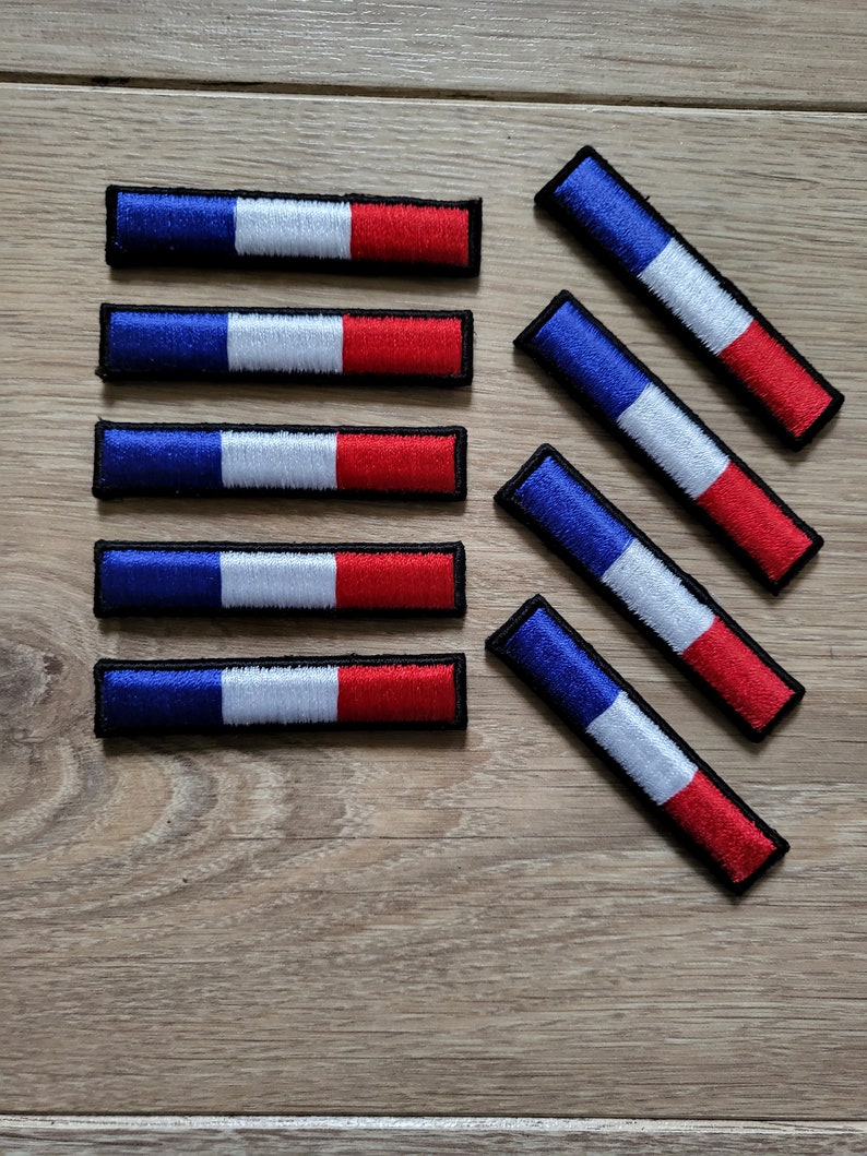 Ecusson patch 3D drapeau France relief thermocollant 65mm X 10mm thermocollant Made in France Personnalisation Customisation de casquettes image 2