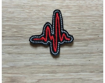 écusson Patch Thermocollant Electrocardiogramme Collection Pop Art