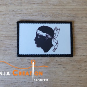 Small printed badge patch Corsica Flag Corsica Moor's head iron-on Made in France Personalization Customization 3cm image 2