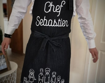 Custom kitchen apron "Stick Family"