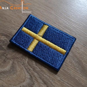 Écusson thermocollant, patch à coudre ou à coller Drapeau Suede 5cm image 4