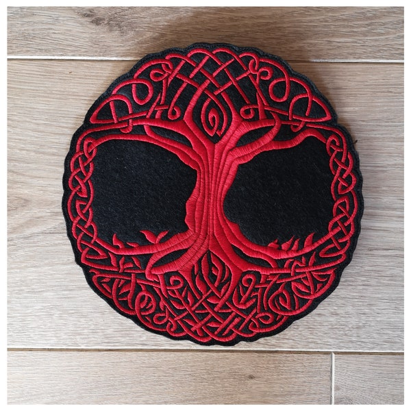 Grand écusson patch Arbre de Vie 25 cm culture celte sagesse thermocollant et personnalisable à coudre à coller sur vos textiles décoration