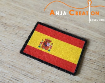 Petit Ecusson patch Drapeau Espagne Espagnol thermocollant Made in France Personnalisation Customisation 3cm