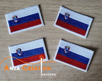 5 cm Ecusson patch Drapeau brodé Slovénie thermocollant Made in France Personnalisation Customisation Voyage Monde Collection Réparation