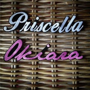 Lettering 20cm first name to be sewn to paste or thermogluer