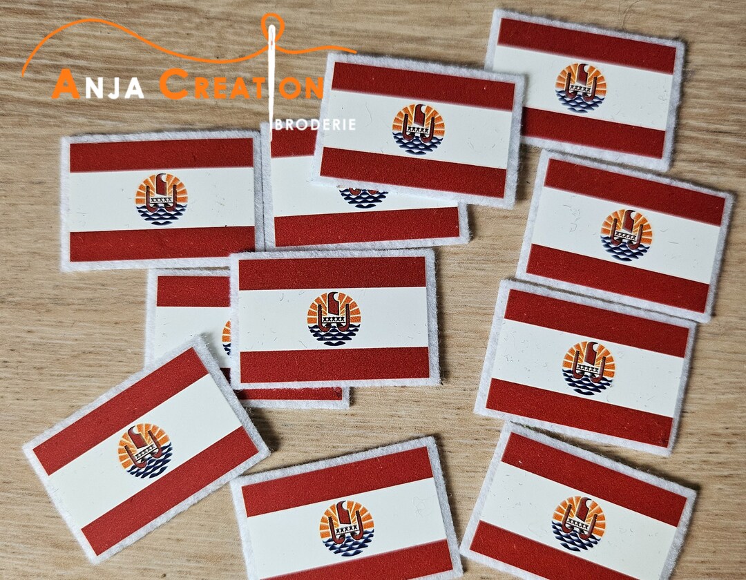 Small Badge Printed Patch Polynesian Flag Polynesian Iron-on Made in ...