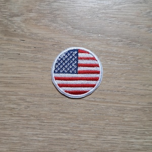 Escudo, parche para coser o pegar Flag Round USA 4.5 cm de diámetro