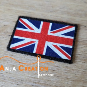 Small printed patch United Kingdom Flag Union Jack iron-on patch Made in France Personalization Customization 3cm image 2