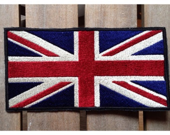 Extra großer, aufbügelbarer Union-Jack-Aufnäher, britische Flagge, 25 cm