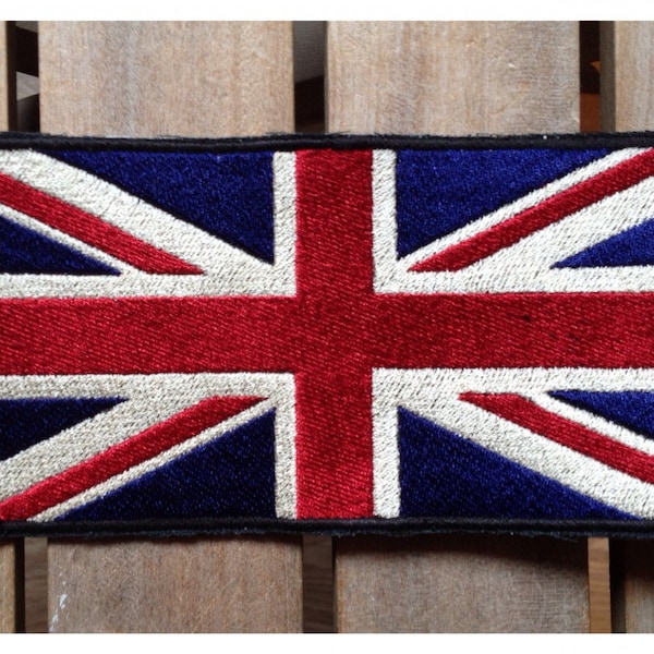 Très grand Écusson thermocollant Union Jack drapeau Anglais 25cm