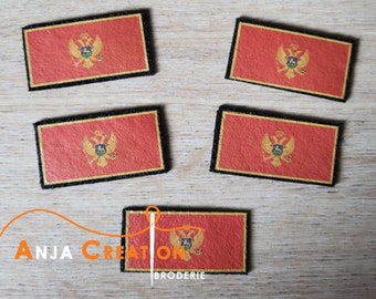 Small Embroidered Iron-on Embroidered Montenegrin Flag patch Made in France Personalization Customization 3cm