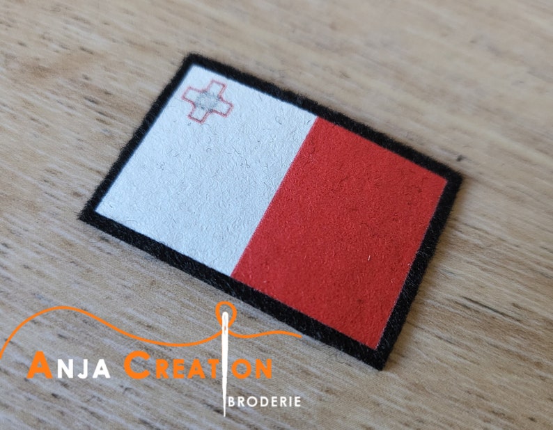 Small Patch Patch Printed Maltese Maltese Flag Iron-on Made in France Personalization Customization 3cm image 3