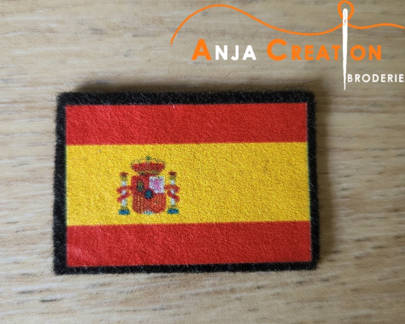 Petit Ecusson patch Drapeau Espagne Espagnol thermocollant Made in France Personnalisation Customisation 3cm image 3