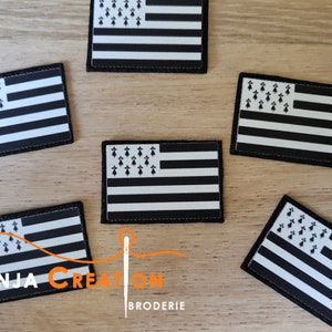 Petit Ecusson patch Drapeau Bretagne Breton thermocollant Made in France Personnalisation Customisation 3cm image 1