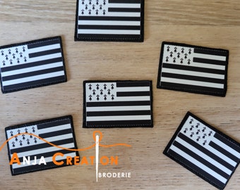 Petit Ecusson imprimé patch Drapeau Bretagne Breton thermocollant Made in France Personnalisation Customisation 3cm