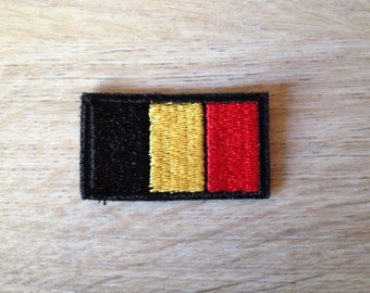 Mini Écusson thermocollant, patch à coudre ou à coller Drapeau Belge Belgique 4,20 cm