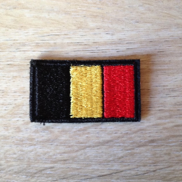 Mini Écusson thermocollant, patch à coudre ou à coller Drapeau Belge Belgique 4,20 cm