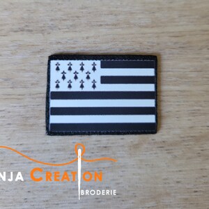 Petit Ecusson patch Drapeau Bretagne Breton thermocollant Made in France Personnalisation Customisation 3cm image 2